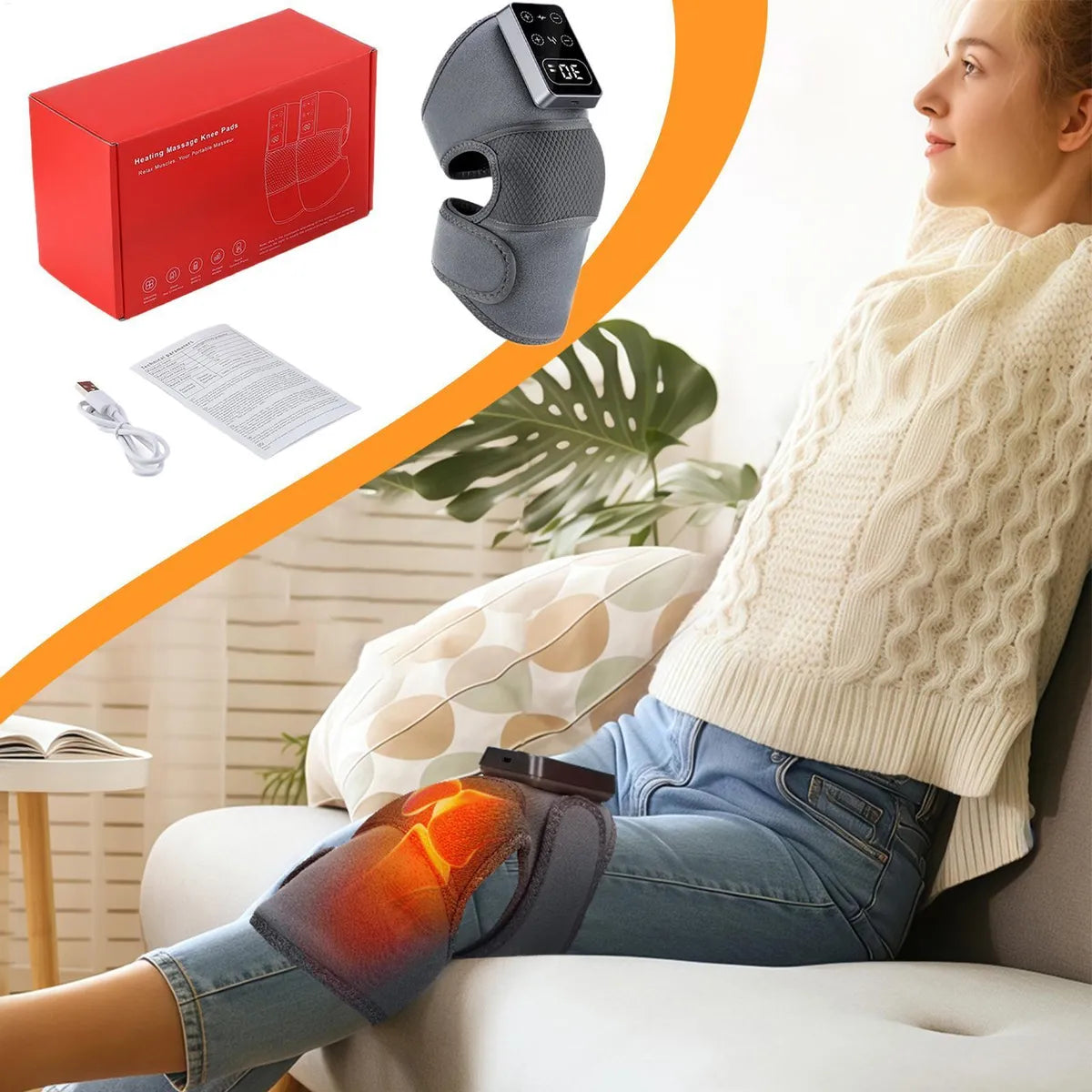 MoviFlex - Rodillera Masajeadora Termica Digital Ajustable - IMPORTADO