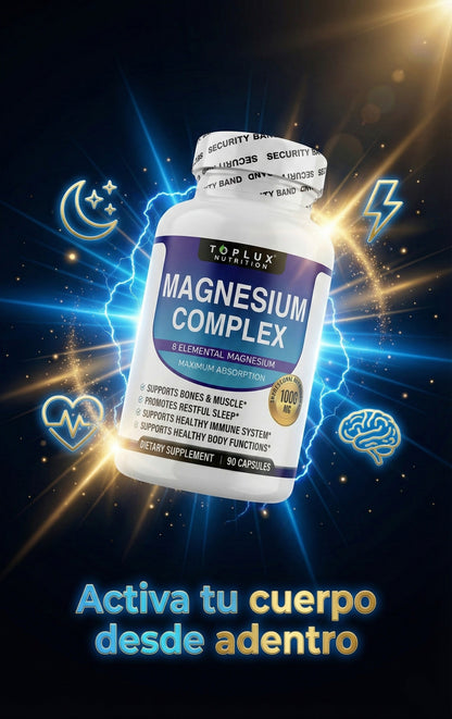 MAGNESIO COMPLEX -  4 TIPOS DE MAGNESIO9 EN 1 - FORMULA ENRIQUECIDA - IMPORTADO USA