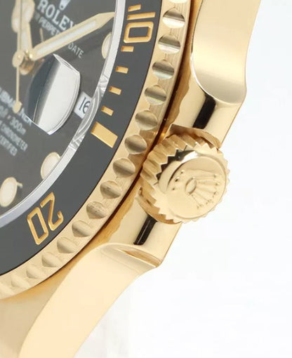 Reloj Submariner Esfera Negra color plata y dorado + Perfume INVICTUS