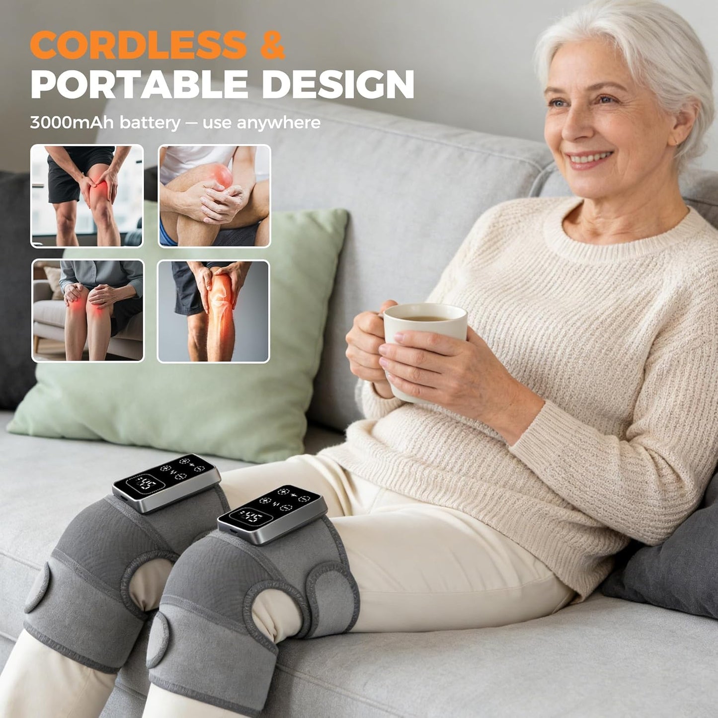 MoviFlex - Rodillera Masajeadora Termica Digital Ajustable - IMPORTADO