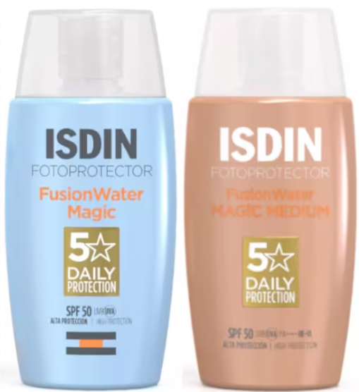ISDIN FUSION WATER / PROTECTOR SOLAR CON Y SIN COLOR - PAGUE 1 LLEVA 2
