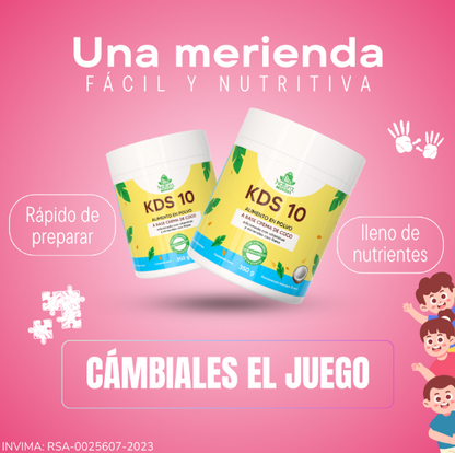 KIDS 10 - VITAMINAS EN POLVO PARA NIÑOS - CALCIO, HIERRO, ZINC, MAGNESIO