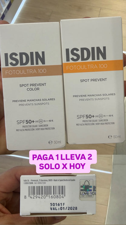 ISDIN  DESPIGMENTANTE / QUITA MANCHAS PROTECTOR SOLAR PAGUE 1 LLEVA 2 CON Y SIN COLOR