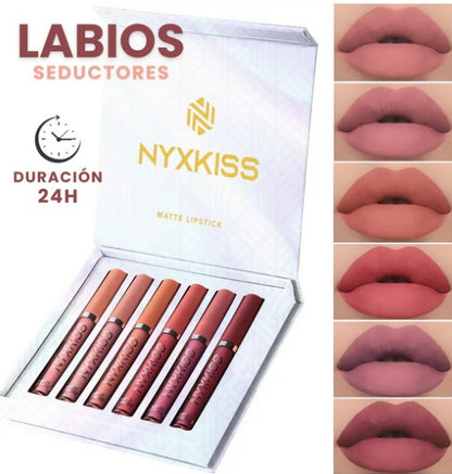 NyxKissⓇ Lápiz labial líquido mate PACK X 6 UNIDADES